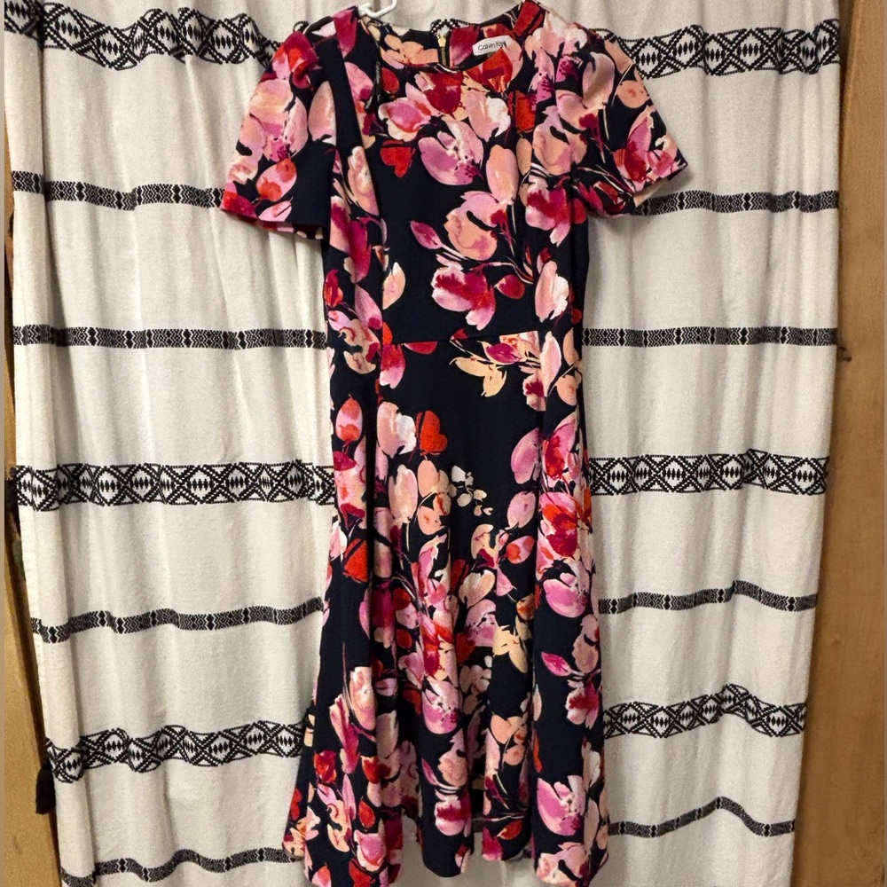 Calvin Klein floral scuba crepe dress from Macy’s